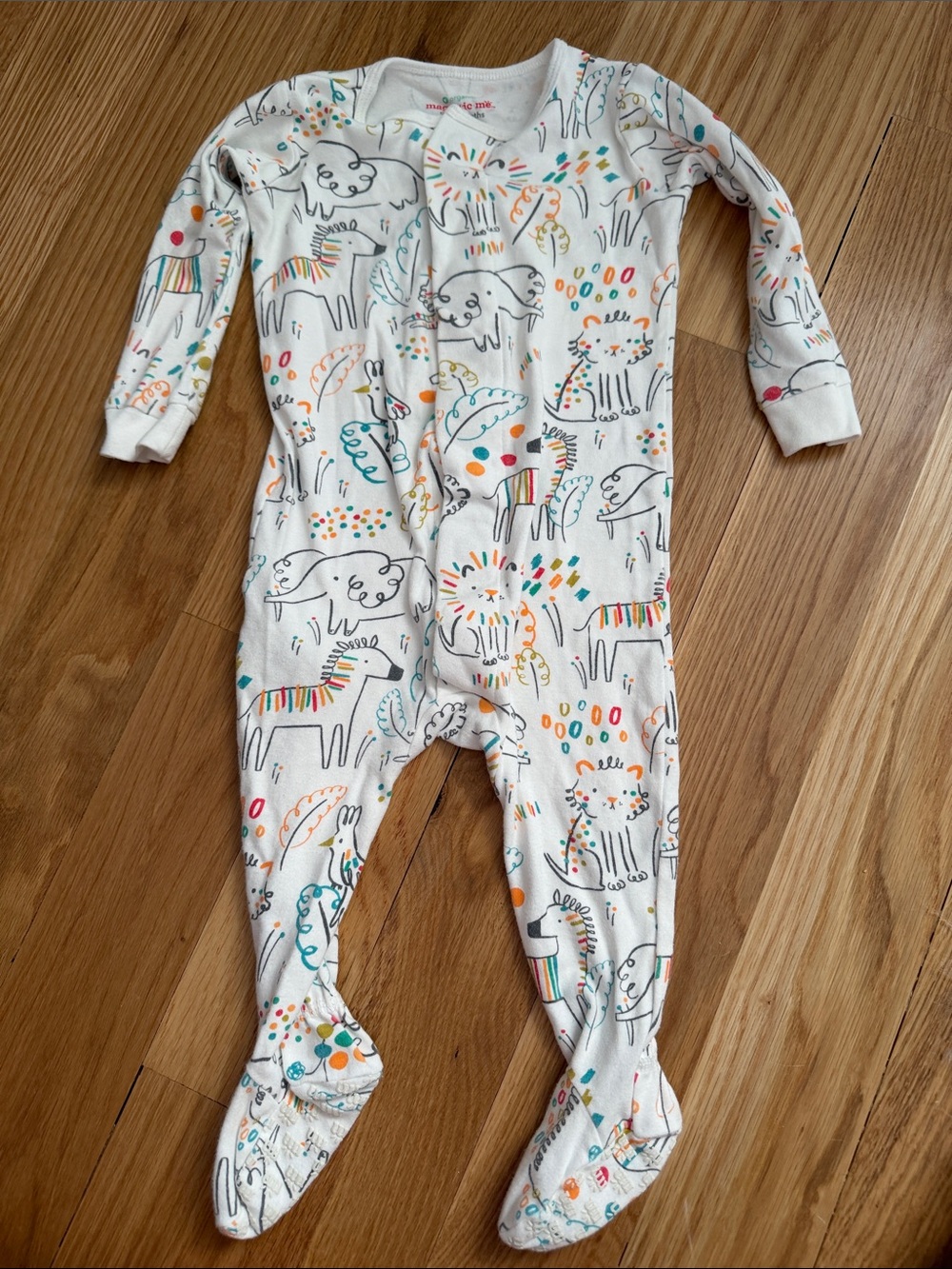 Magnetic Me UNISEX Animal Print Footed One-Piece, size 9-12months